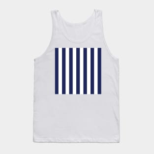 Navy Blue and White Stripes, Vertical Awning Stripes Tank Top